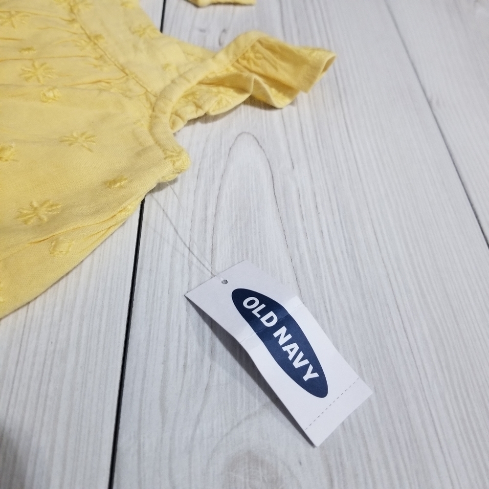 Old Navy Yellow floral flutter sleeve dress Size 6-12 mo NWT - Picture 5 of 13